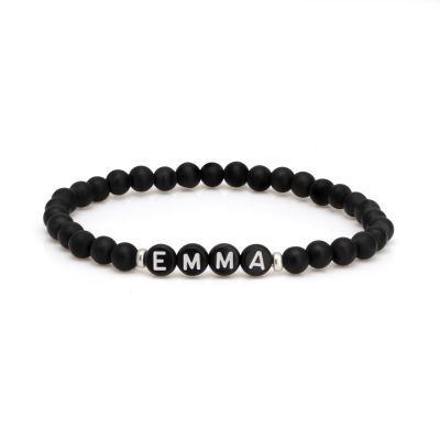 Black Onyx Initials Bracelet