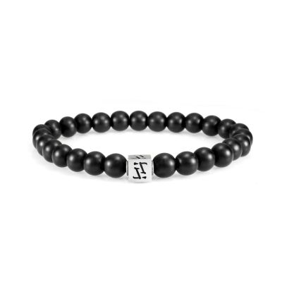 Bracelet Homme Onyx Noir Signature [Argent 925]