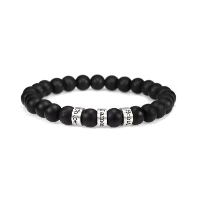 Bracciale da Donna con Nome in Onice Nero [Argento 925]