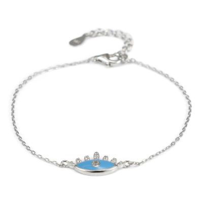 Azure Evil Eye Bracelet [Sterling Silver]