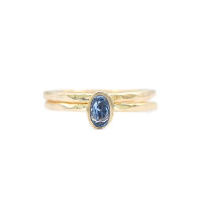 Carina Ring. Oval Vertical Hammered [18K Gold Vermeil]