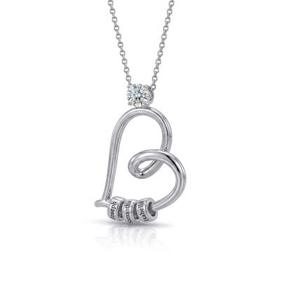 Ties of the Heart Name Necklace with 1ct Diamond [Sterling Silver]
