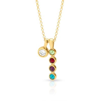 Talisa Stars Drop Birthstone Necklace With 0.30ct Diamond [18K Gold Vermeil]