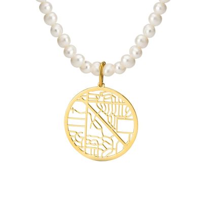 Precious Spot Map Necklace with Pearls [18K Gold Vermeil]