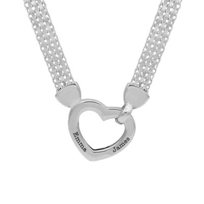 Collier Maille Liens du Cœur avec Prénoms [Argent 925]