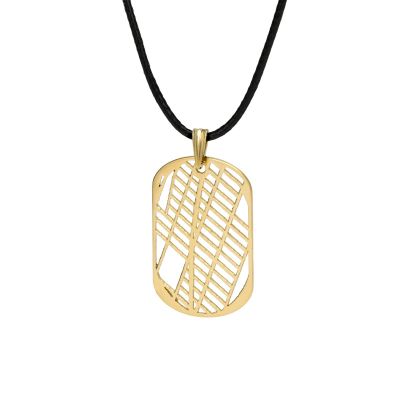 Kaart Ketting voor Mannen - 18K Goud Verguld / Zwart Koord