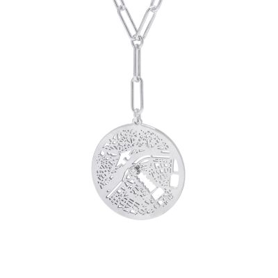 Precious Spot Map Link Chain Necklace [Sterling Silver]