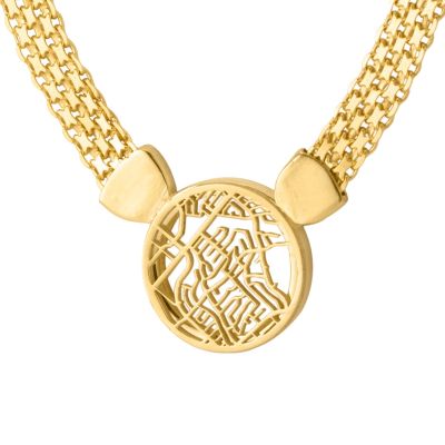 Precious Spot Map Necklace with Milanese Chain [18K Gold Vermeil]