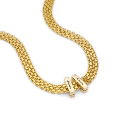 Verzauberte Charms Milanaise Kette [750er Gold Vermeil]