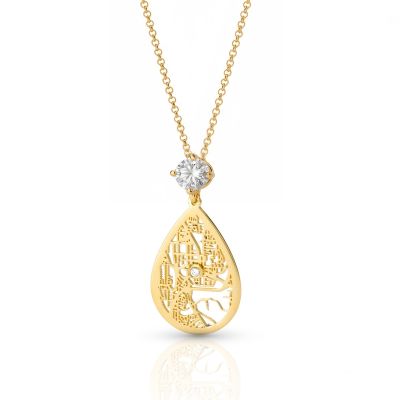 Cherished Spot Map Necklace With 1 Ct Diamond [18K Gold Vermeil]