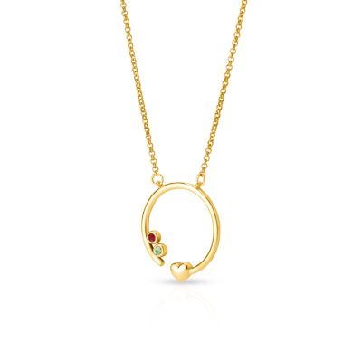 Mother's Heart Birthstone Necklace [18K Gold Vermeil]