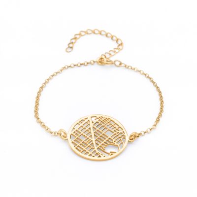 Memories Circle Map Bracelet [18K Gold Vermeil]