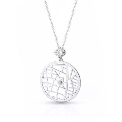 Talisa Map Necklace With 1 Ct Diamond [Silver]