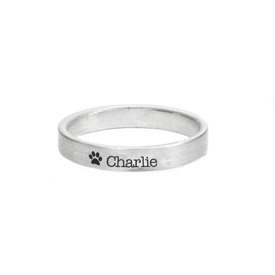 Classic Engraved Pet Name Ring [Sterling Silver]
