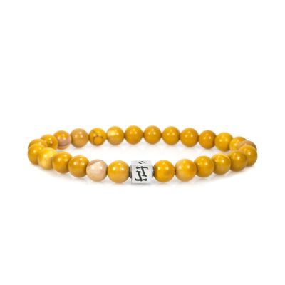 Classic Natural Jasper Men Bracelet - Sterling Silver
