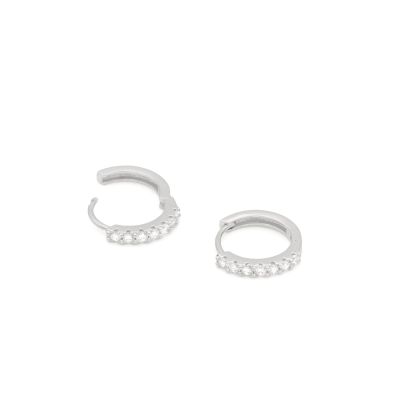 Classic Pavé Hoop Earrings [Sterling Silver]