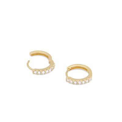 Classic Pavé Hoop Earrings [18K Gold Plated]