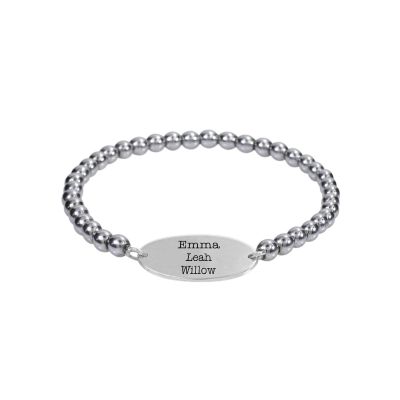 Clear Mark Hematite Name Bracelet [Sterling Silver]