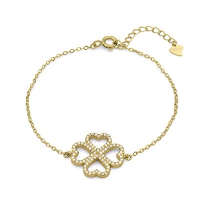 Clover of Hearts Bracelet [18K Gold Plated]