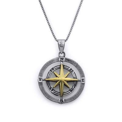 True North Compass Men Necklace [Sterling Silver]