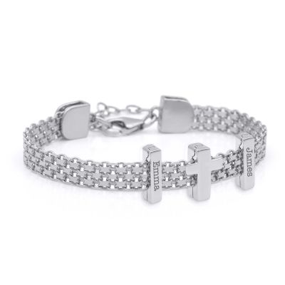 Bracelet Chaîne Maille avec Croix [Argent 925]