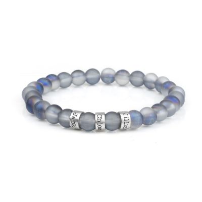 Blue Ocean Engraved Bracelet [Sterling Silver]
