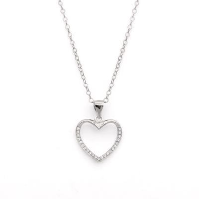 Crystal Heart Necklace [Sterling Silver]