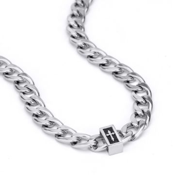 Cuban Link Chain with Cross for Men – 8mm