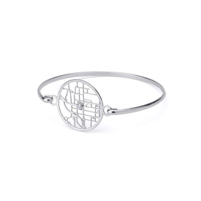 Precious Spot Map Bangle Bracelet [Sterling Silver]