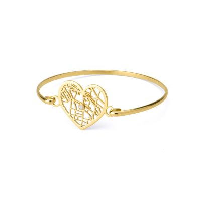 Ties of the Heart Map Bangle Bracelet [18K Gold Vermeil]