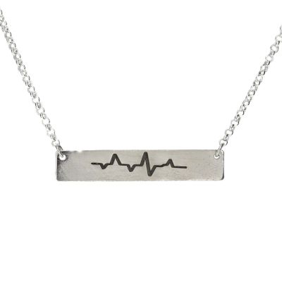 Talisa Heartbeat Bar Necklace [Sterling Silver]