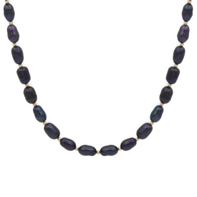 Black Pearl Necklace [18K Gold Plated]