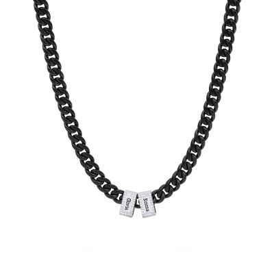 Dark Cuban Link Chain with Iced Charms