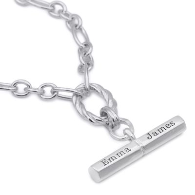 Destiny T Bar Name Necklace [Sterling Silver]