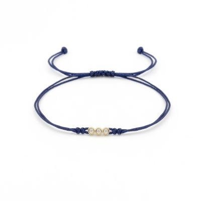 Talisa Stars Diamond Bracelet - Blue String [14 Karat Gold]-5
