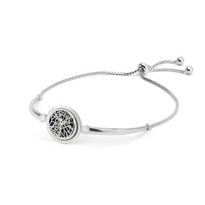 Diamond Spot Silhouette Map Bracelet [Sterling Silver]