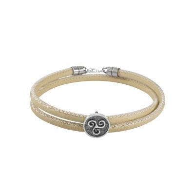 Triskelion Suede Bracelet [Sterling Silver]