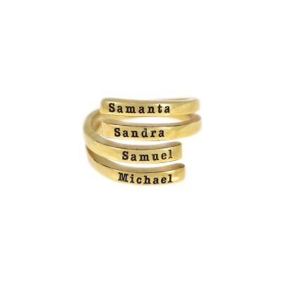 Swan Name Ring - 4 Names [18K Gold Vermeil]