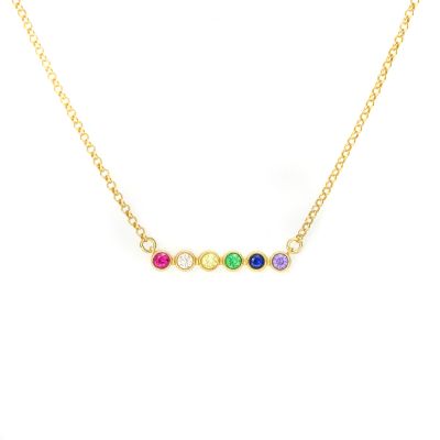 Rainbow Talisa Stars Necklace Horizontal [Gold Plated]