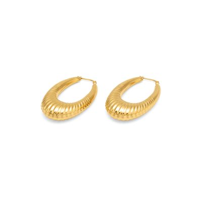 Vogue Textured Oval Hoops