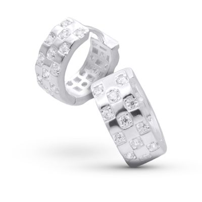 Crystal Sparkle Hoops [Sterling SIlver]