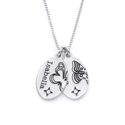 Ellie Birth Butterfly Diamond Necklace [Sterling Silver]