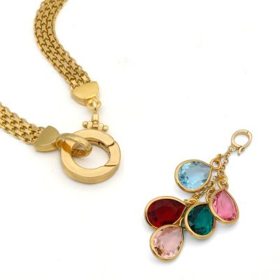 Emma Circle Birthstone Necklace [18K Gold Plated]