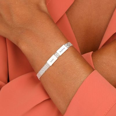Milanese Chain Name Bracelet [Sterling Silver]