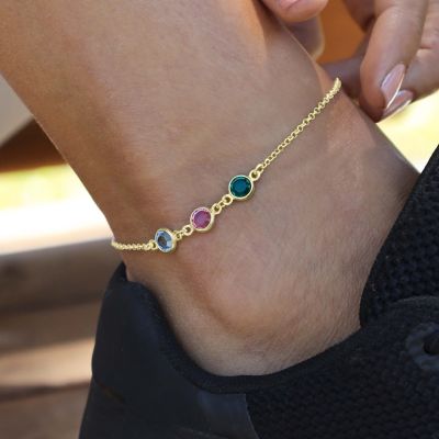 Enchanted Charms Birthstone Anklet [18K Gold Plated]