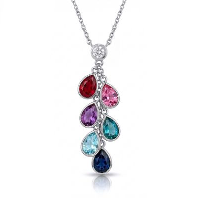 Enchanted Rain Birthstone Necklace with 1ct Diamond [Sterling Silver]