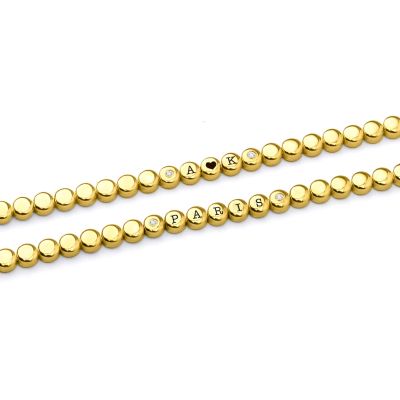 Mia Tennis Engraved Bracelet with Diamonds [18K Gold Plated]