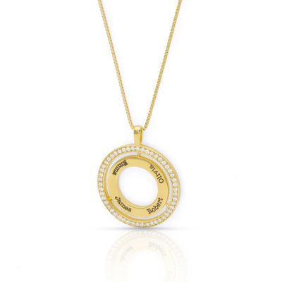 Eternal Circle Crystal Name Necklace [18K Gold Vermeil]