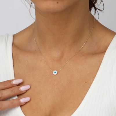 Evil Eye Amulet Necklace [14 Karat Gold] 