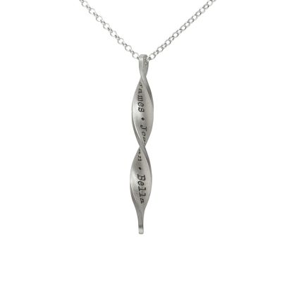 Evoluerende Familie Naam Ketting - Sterling Zilver
